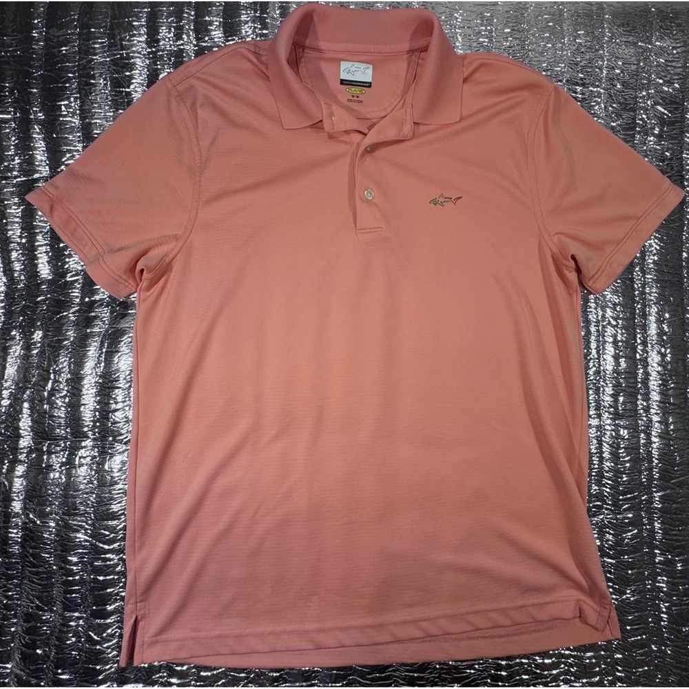 Greg Norman Play Dry Golf Polo Mens Medium Salmon Coral Performance Shirt